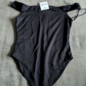 Black off the shoulder bodysuit